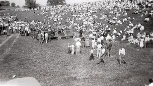 Large crowd gathered at Lake Darling State Park dedication 1950.